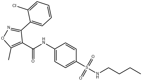 4-Isoxazolecarboxamide,N-[4-[(butylamino)sulfonyl]phenyl]-3-(2-chlorophenyl)-5-methyl-(9CI) 结构式