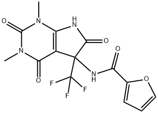 2-Furancarboxamide,N-[2,3,4,5,6,7-hexahydro-1,3-dimethyl-2,4,6-trioxo-5-(trifluoromethyl)-1H-pyrrolo[2,3-d]pyrimidin-5-yl]-(9CI) 结构式