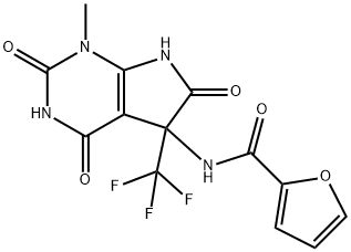 2-Furancarboxamide,N-[2,3,4,5,6,7-hexahydro-1-methyl-2,4,6-trioxo-5-(trifluoromethyl)-1H-pyrrolo[2,3-d]pyrimidin-5-yl]-(9CI) 结构式