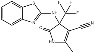 1H-Pyrrole-3-carbonitrile,4-(2-benzothiazolylamino)-4,5-dihydro-2-methyl-5-oxo-4-(trifluoromethyl)-(9CI) 结构式