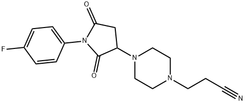 1-Piperazinepropanenitrile,4-[1-(4-fluorophenyl)-2,5-dioxo-3-pyrrolidinyl]-(9CI) 结构式