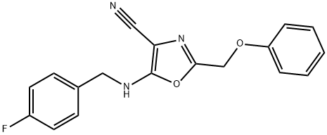 5-[(4-fluorobenzyl)amino]-2-(phenoxymethyl)-1,3-oxazole-4-carbonitrile 结构式