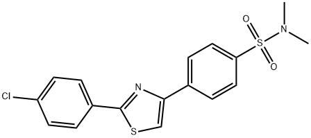 4-[2-(4-chlorophenyl)-1,3-thiazol-4-yl]-N,N-dimethylbenzenesulfonamide 结构式