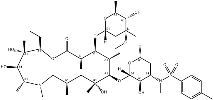 3'-N-去甲基-3'-N-甲苯磺酰基阿奇霉素(阿奇霉素杂质G) 结构式