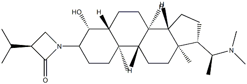 (3R)-1-[(20S)-20-(Dimethylamino)-4β-hydroxy-5α-pregnan-3β-yl]-3-isopropylazetidin-2-one 结构式