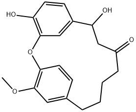 4,8-Dihydroxy-17-methoxy-2-oxatricyclo[13.2.2.13,7]icosa-1(17),3,5,7(20),15,18-hexen-10-one 结构式