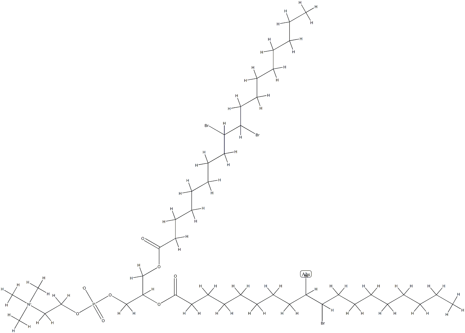1,2-di(9,10-dibromostearoyl)phosphatidylcholine 结构式