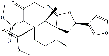 (2'R,3R,4'aS,5R,5'S,8'aR)-5-(3-Furyl)-2'-methyl-2,6'-dioxospiro[tetrahydrofuran-3,1'-decalin]-4'a,5'-dicarboxylic acid dimethyl ester 结构式