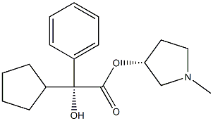 (R)-(R)-1-甲基吡咯烷-3-基 2-环戊基-2-羟基-2-苯基醋酸盐 结构式