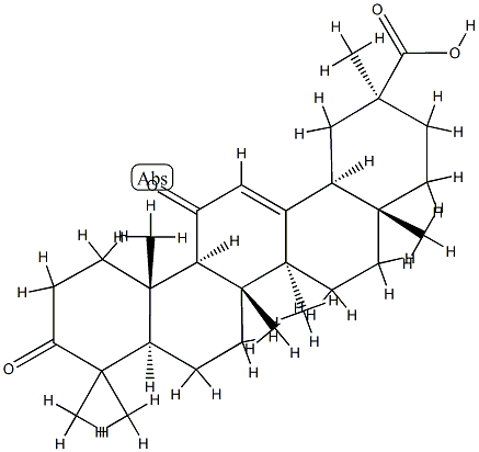 (2S,4aR,6aS,6aS,6bR,8aS,12aS,14bS)-2,4a,6a,6b,9,9,12a-heptamethyl-10,1 3-dioxo-1,3,4,5,6,6a,7,8,8a,11,12,14b-dodecahydropicene-2-carboxylic a cid 结构式