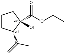 Cyclopentanecarboxylic acid, 1-hydroxy-2-(1-methylethenyl)-, ethyl ester, (1R,2S)-rel- (9CI) 结构式