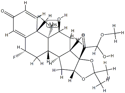 (6α,11β,16α)-6,9-Difluoro-11,21-dihydroxy-21-Methoxy-16,17-[(1-Methylethylidene)bis(oxy)]-pregna-1,4-diene-3,20-dione 结构式