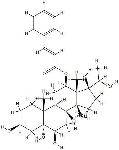 (17S,20S)-5α-Pregnane-3β,5,6β,8,12β,14β,17,20-octol 12-[(E)-3-phenylpropenoate] 结构式