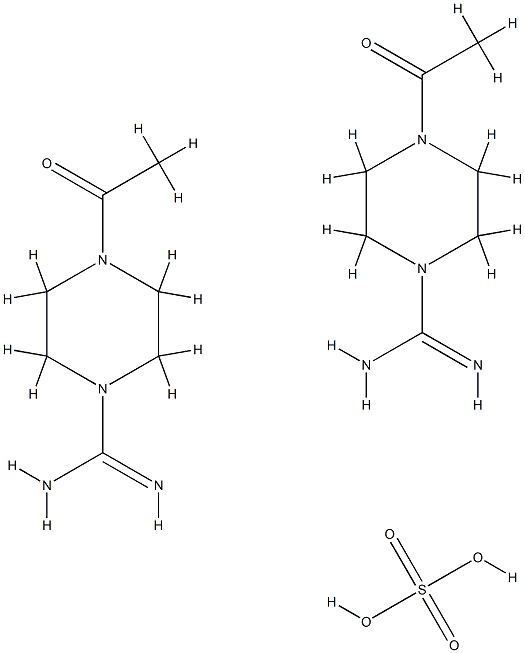 4-乙酰基哌嗪-1-甲脒半硫酸盐 结构式