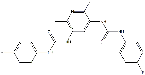 N-(5-{[(4-fluoroanilino)carbonyl]amino}-2,6-dimethyl-3-pyridinyl)-N'-(4-fluorophenyl)urea 结构式