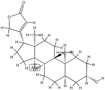 8β,14β-Epoxy-3β-hydroxy-5β-card-20(22)-enolide 结构式