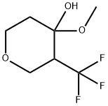 2H-Pyran-4-ol,tetrahydro-4-methoxy-3-(trifluoromethyl)-(9CI) 结构式