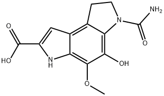 6-(Aminocarbonyl)-3,6,7,8-tetrahydro-5-hydroxy-4-methoxybenzo[1,2-b:4,3-b']dipyrrole-2-carboxylic acid 结构式