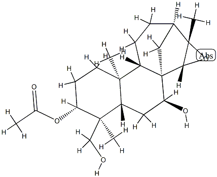 (4S)-3α-Acetoxy-15α,16-epoxykaurane-7β,18-diol 结构式