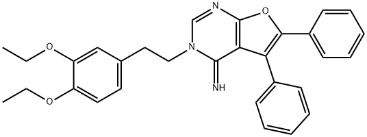 3-[2-(3,4-diethoxyphenyl)ethyl]-5,6-diphenylfuro[2,3-d]pyrimidin-4(3H)-imine 结构式