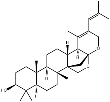 (18α)-17α,27-Epoxy-20-(2-methyl-1-propenyl)-D,28,30-trinor-22-oxaurs-19-en-3β-ol 结构式