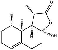 (1S)-1,2,3a,4,5,7,8,9,9a,9bα-Decahydro-3aα-hydroxy-1α,9α,9aα-trimethylnaphtho[2,1-b]furan-2-one 结构式