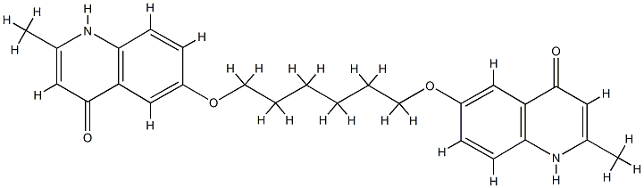 2-methyl-6-[6-[(2-methyl-4-oxo-1H-quinolin-6-yl)oxy]hexoxy]-1H-quinoli n-4-one 结构式