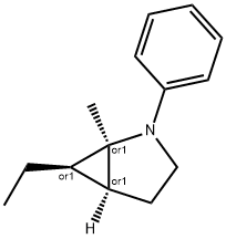 2-Azabicyclo[3.1.0]hexane,6-ethyl-1-methyl-2-phenyl-,(1R,5S,6R)-rel-(9CI) 结构式