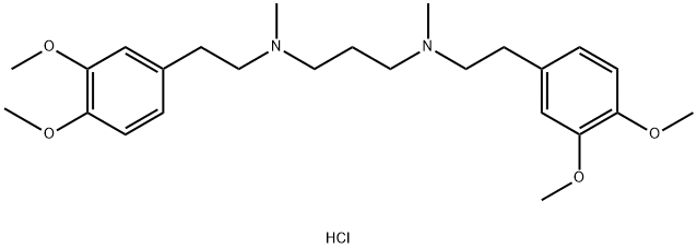 N,N'-二[2-(3,4-二甲氧基苯基)乙基]-N,N'-二甲基-1,3-丙二胺二盐酸盐 结构式