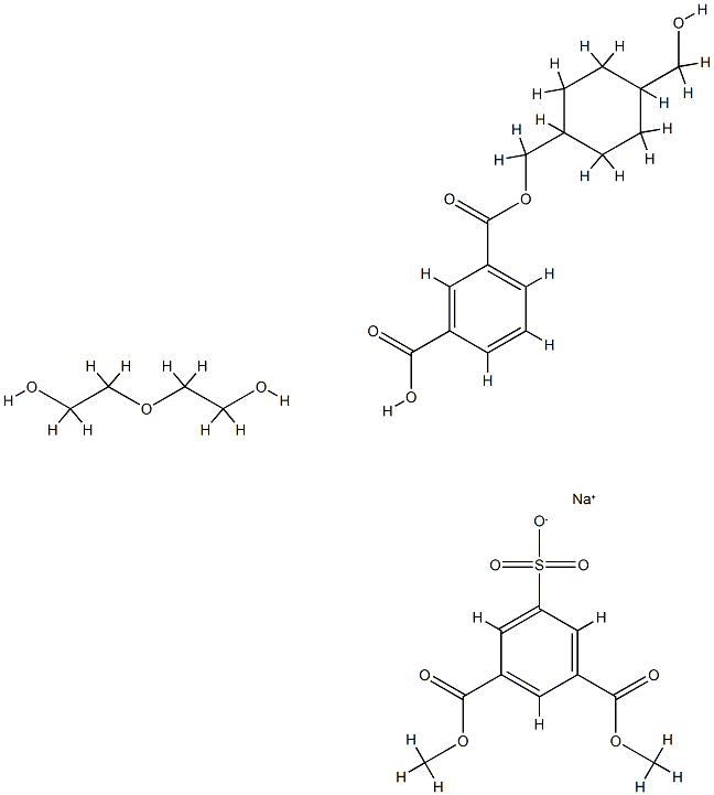 1,3-Benzenedicarboxylic acid, 5-sulfo-, 1,3-dimethyl ester, sodium salt, polymer with 1,3-benzenedicarboxylic acid, 1,4-cyclohexanedimethanol and 2,2'-oxybis[ethanol] 结构式