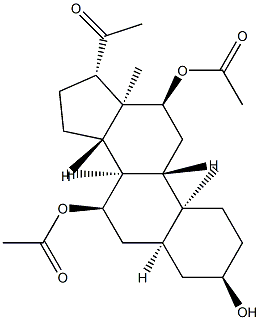 7α,12α-Bis(acetyloxy)-3α-hydroxy-5β-pregnan-20-one 结构式