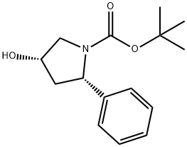 (2S,4S)-TERT-BUTYL 4-HYDROXY-2-PHENYLPYRROLIDINE-1-CARBOXYLATE 结构式