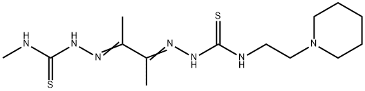 4-Methyl-4'-(2-piperidinoethyl)[1,1'-(1,2-dimethyl-1,2-ethanediylidene)bisthiosemicarbazide] 结构式