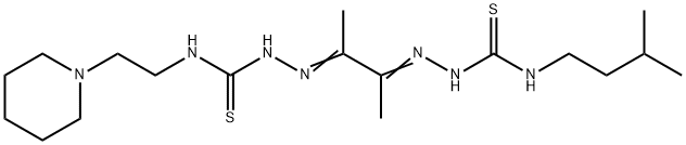 4-(3-Methylbutyl)-4'-(2-piperidinoethyl)[1,1'-(1,2-dimethyl-1,2-ethanediylidene)bisthiosemicarbazide] 结构式