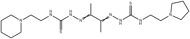 4-(2-Piperidinoethyl)-4'-[2-(pyrrolidin-1-yl)ethyl][1,1'-(1,2-dimethyl-1,2-ethanediylidene)bisthiosemicarbazide] 结构式