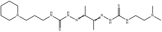 4-[2-(Dimethylamino)ethyl]-4'-(3-piperidinopropyl)[1,1'-(1,2-dimethyl-1,2-ethanediylidene)bisthiosemicarbazide] 结构式