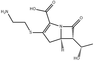 (5R)-3-[(2-Aminoethyl)thio]-6β-[(S)-1-hydroxyethyl]-7-oxo-1-azabicyclo[3.2.0]hept-2-ene-2-carboxylic acid 结构式