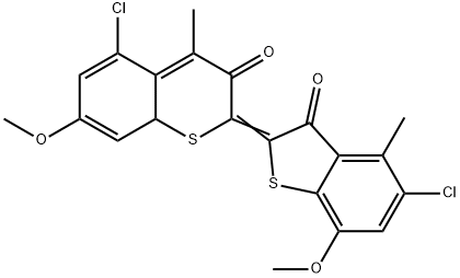 5,5'-Dichloro-7,7'-dimethoxy-4,4'-dimethyl-Δ2,2'(3H,3'H)-bibenzo[b]thiophene-3,3'-dione 结构式