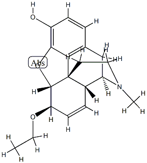 7,8-Didehydro-4,5α-epoxy-6β-ethoxy-17-methylmorphinan-3-ol 结构式