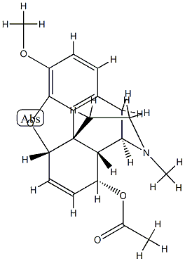 6,7-Didehydro-4,5α-epoxy-3-methoxy-17-methylmorphinan-8α-ol acetate 结构式