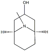 (1β,3β,5β)-9-Methyl-9-azabicyclo[3.3.1]nonan-3-ol 结构式