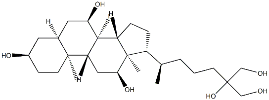 5β-Cholestane-3α,7α,12α,25,26,27-hexaol 结构式