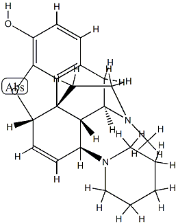 6,7-Didehydro-4,5α-epoxy-17-methyl-8β-piperidinomorphinan-3-ol 结构式