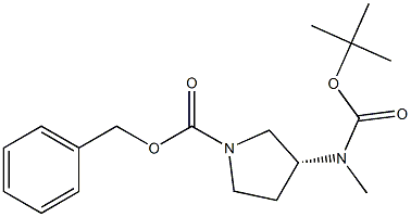 benzyl (3R)-3-[(tert-butoxycarbonyl)(methyl)amino]pyrrolidine-1-carboxylate 结构式