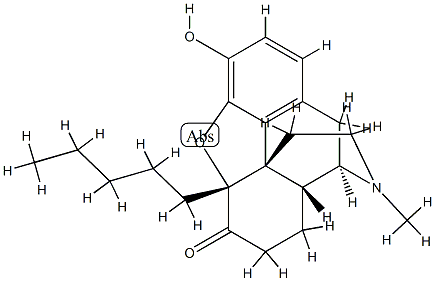 4,5α-Epoxy-3-hydroxy-17-methyl-5β-pentylmorphinan-6-one 结构式
