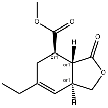 4-Isobenzofurancarboxylicacid,6-ethyl-1,3,3a,4,5,7a-hexahydro-3-oxo-,methylester,(3aR,4R,7aS)-rel-(9CI) 结构式