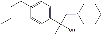 4-Butyl-α-methyl-α-(piperidinomethyl)benzyl alcohol 结构式