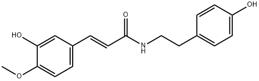 (E)-3-(3-羟基-4-甲氧基苯基)-N-(4-羟基苯乙基)丙烯酰胺 结构式