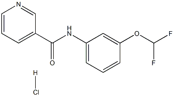 3-Pyridinecarboxamide,N-[3-(difluoromethoxy)phenyl]-, hydrochloride (1:1) 结构式