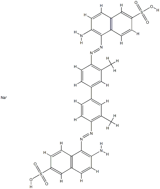 5,5'-[3,3'-Dimethyl-1,1'-biphenyl-4,4'-diylbis(azo)]bis[6-aminonaphthalene-2-sulfonic acid sodium] salt 结构式